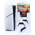 Игровая приставка Sony PlayStation 5 Slim, 1ТБ(с дисководом), 2й белый + GTA5+UFC+Mortal Combat11