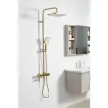 Душевая стойка для ванны FRAP F24007-3 с термостатом, золотой сатин, латунь