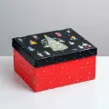 Подарочная коробка складная «Happy new year», 31 х 25 х 16 см, красный, для упаковки подарка на Новый год