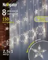 Светодиодная гирлянда-бахрома «Звёзды и снежинки» Navigator 95 121, белый свет, 2.5 м, IP20