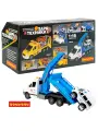 Инерционная машина на батарейках эвакуатор 2в1 свет, звук, подвижные детали, 1:16, синий, Парк Техники, Bondibon