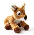 Мягкая игрушка миниатюрная натуралистичная LEOSCO Олененок лежащий 15 см