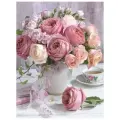 Алмазная мозаика на подрамнике 50x65 см. BoomBoomShop. Розы в вазе