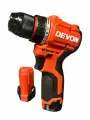 DEVON Электрическая дрель-шуруповерт с литиевой батареей 12 В. Две батарейки