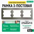 Рамка 3-ая, горизонтальная Glossa Schneider Electric, Платина (6 шт)