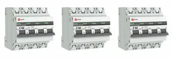 Автоматический выключатель 4P 50А (C) 4,5kA ВА 47-63 EKF PROxima 3 штуки