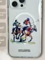 Чехол Santa Barbara Polo & Racket Club, для iPhone 16 Pro, MagSafe, мягкая кожа, белый