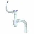 Сифон для умывальника Unicorn, с переливом, белый, бутылочной конструкции, пластик