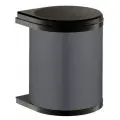 Мусорное ведро 15 л Hailo Mono 3515-07, подвесное, с крышкой , нержавеющая сталь/пластик, черное