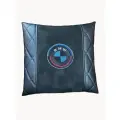 Автомобильная подушка 30х30 логотипом BMW, Экокожа Алькантара, 1 шт.