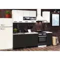 Кухонный гарнитур Нонтон Рио 1.8 м белый глянец / черный глянец