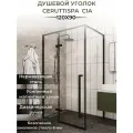 Душевой уголок Ceruttispa 120х90 C1A профиль Черный глянцевый стекло прозрачное алюминий черный Италия