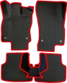 ЕВА коврики для Skoda Octavia A7 (2013-2020) 3 пок. / Шкода Октавия А7 / Черные соты / Красный кант / Комплект 5 шт.