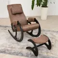 Кресло-качалка AVK Блюз с банкой, 60х100х90, коричневый/венге