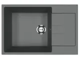 Мойка кухонная Ulgran U-602 -343 прямоугольная, 50x76, с крылом, серая, матовая, черная