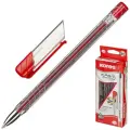 Ручка шариковая Kores К11 (0.7мм, красная, корпус прозрачный, масляная основа), 12шт.