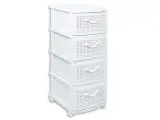 Комод пластиковый 'Ромашка' 4 ящика, белый, для спальни и детской