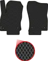 Передние коврики EVA для Volkswagen Passat B8 (2014-н/в), чёрные с чёрным кантом, ячейка - ромб