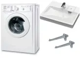 Стиральная машина узкая Indesit IWUB 4085 / Индезит 4085 с раковиной Solo Jazz 50