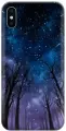 Силиконовый чехол на Apple iPhone Xs / X / Эпл Айфон Икс / Икс Эс с рисунком Ночной лес