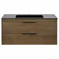 Тумба с раковиной из искусственного камня Vincea Chiara 2D 100 T.Oak, Black