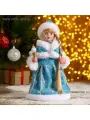 Снегурочка Голубая шубка, с посохом с подсветкой, двигаетс