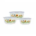 Набор эмалированных мисок салатников Z-80625-03 с крышками 0,7 л, 1 л, 1,7 л с внутренним эмалированным покрытием