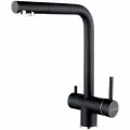 Смеситель для кухни Paulmark SKALEN черный металлик, с подключением фильтра питьевой воды, Sk213020-418