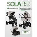 Коляска 3 в 1 для новорожденных всесезонная Farfello Sola Trio Comfort, кремовый