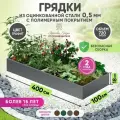 Грядка оцинкованная Красивая грядка, с полимерным покрытием для сада и дачи , 1 х 4 м. ( цвет графит )