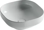 Накладная раковина Ceramicanova Element CN5032 38 фарфоровая, без отверстия под смеситель, раковина для ванной, 38 см, квадратная, белая