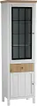 Шкаф для посуды Сканвуд 111 дверь со стеклом, цвет - белый/антик