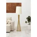 Светильник напольный/ Торшер Лиссабон, золотое основание, абажур слоновая кость