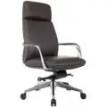 Кресло руководителя Бюрократ -Vega коричневый кожа с подголов. крестов. алюминий