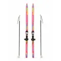 Лыжи детские с палками с креплениями 150 см/110 см NovaSport Pink Flower лыжи детские с креплением