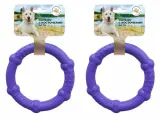 Зооник Игрушка для собак Кольцо с косточками, фиолетовое 16,5 см, 2 шт