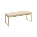 Банкетка ALBA, золотой каркас, сидение экокожа цвет Light Beige, 110х40х45 см.