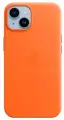 Чехол для смартфона iPhone 14 Leather Case with MagSafe, оранжевый