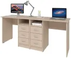 Стол письменный Хит-34, Ширина 180 см, Глубина 50 см, Высота 75 см, цвет: Ясень шимо светлый