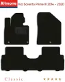 Ворсовые коврики в салон для Kia Sorento Prime 3 (UM) 2014 - 2020 задний цельный, черные, Классик, автомобильные 3шт / Киа Соренто Прайм 3