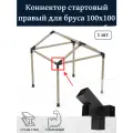 Кронштейн-коннектор четверной стартовый стропильный 30 градусов правый для бруса 100х100 мм