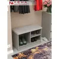 Обувница, Мебельная фабрика Лена, ЛДСП, цвет серый, с сиденьем