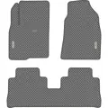 Автомобильные коврики EVA для Chevrolet Captiva дорестайл (2006-2011), с каучуковым подпятником и 2 эмблемами, серые с серым кантом, ячейка - ромб