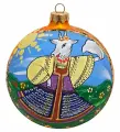 Елочное украшение Шар Козочка в сарафане 100 мм A2180349 Элита, Стекло