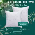 Подушки Фабрика снов Хлопок & Эвкалипт, 70 х 70 см набор 2шт, с волокнами эвкалипта, стеганая, анатомическая