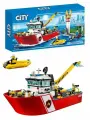 Конструктор Сити Пожарный катер 412 деталей