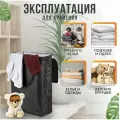 Корзина узкая черная с крышкой
