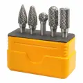 Набор бор-фрез твердосплавных H-Tools 5шт HM S=6мм Mini-Box 116004HT