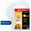 6 шт. Папки-файлы перфорированные, А4, BRAUBERG STANDARD, комплект 100 шт, матовые, 30 мкм, 221991