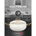 Кастрюля антипригарная 18 см 2 л с крышкой для всех плит DLK